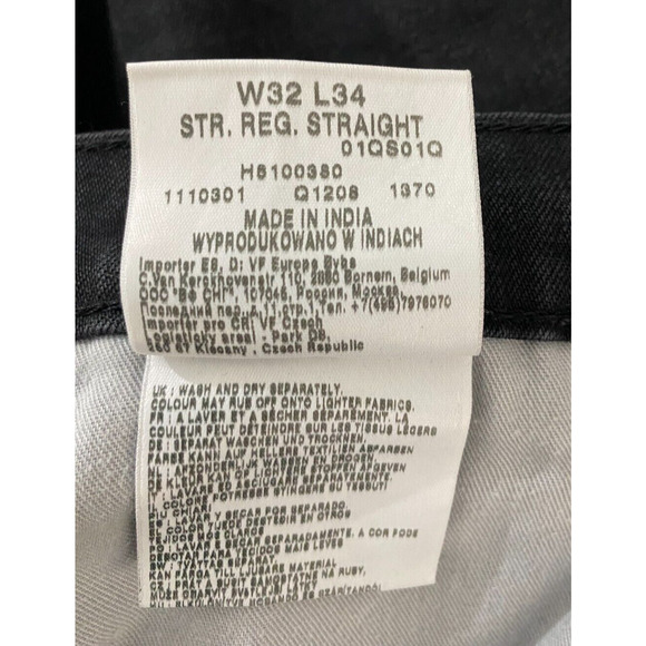 Hero By Wrangler Size W32 L34 Black Denim Jeans Mens Straight Leg 5 Pockets - Picture 6 of 6